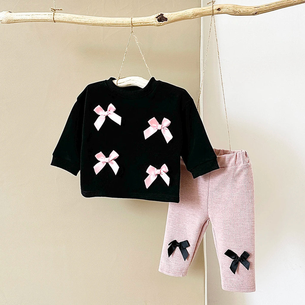 Fiyonklu İlkbahar & Sonbahar Konforu – 2 Parça Bebek Seti