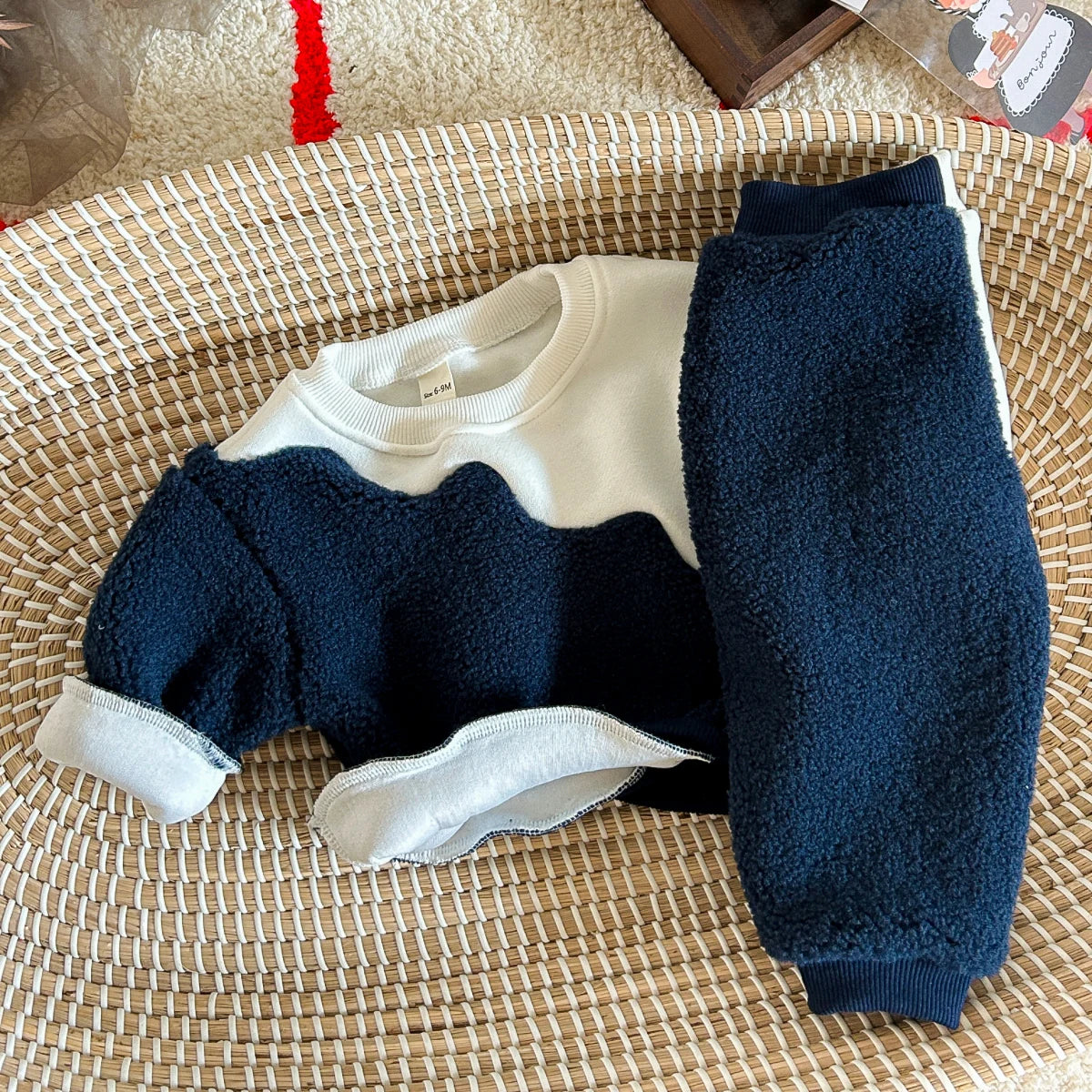 Mavi Beyaz Flanel Takım Elbise