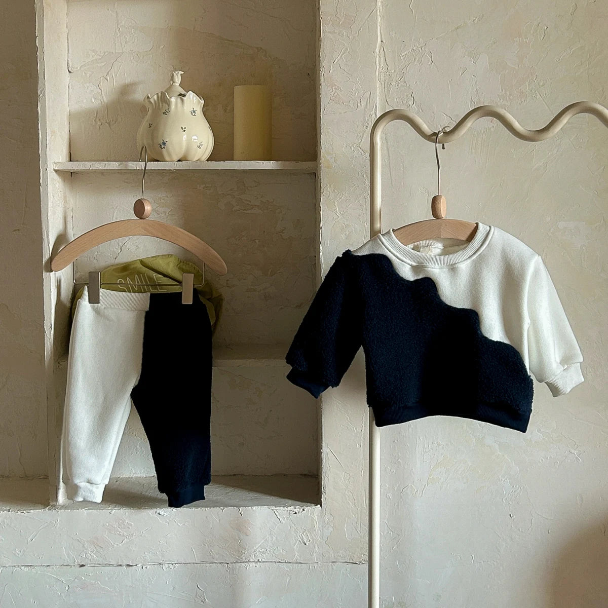 Mavi Beyaz Flanel Takım Elbise