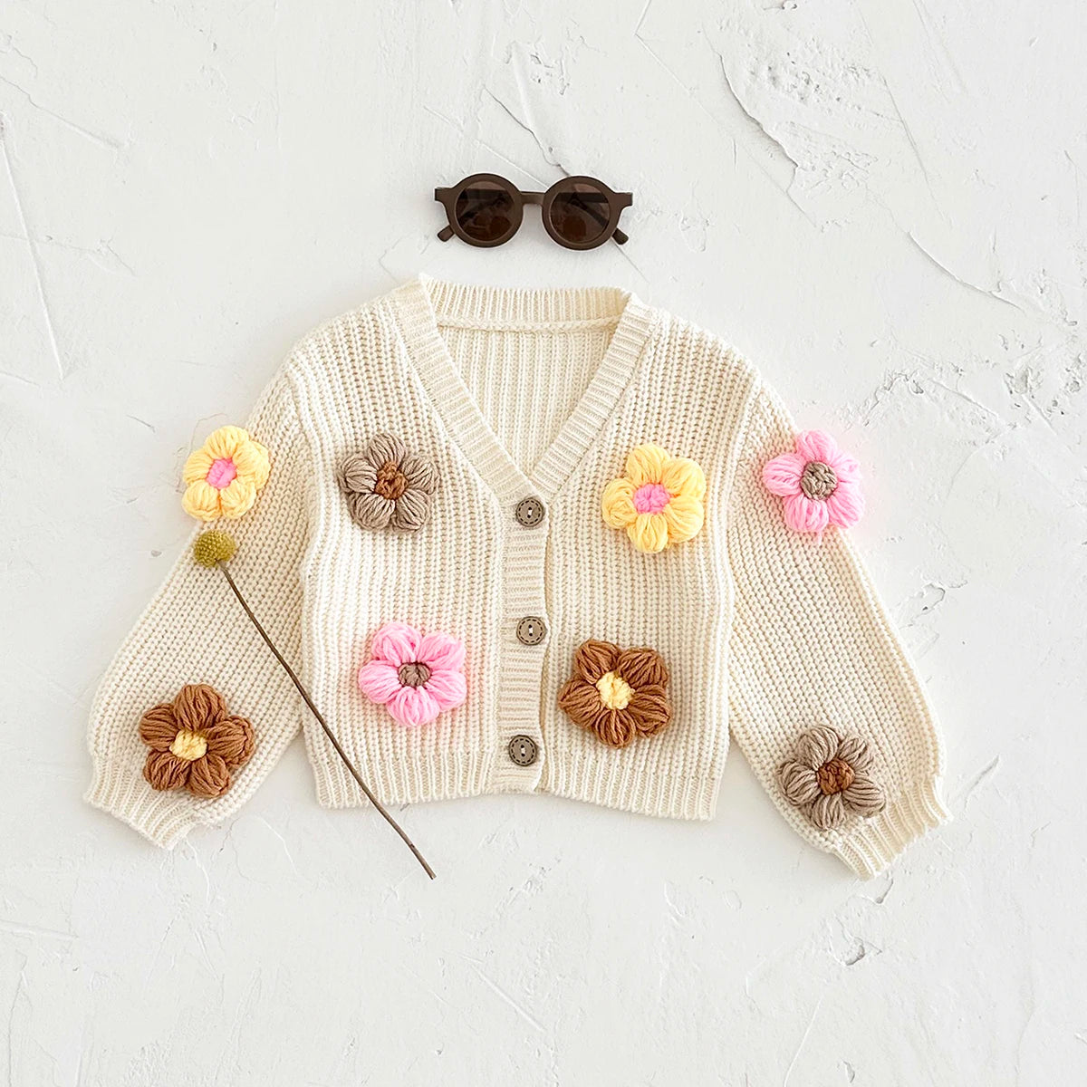 El Yapımı Flower Kazak Ceket